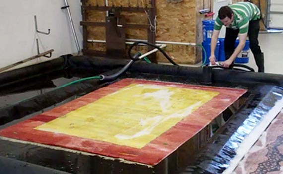rug washing with equipment